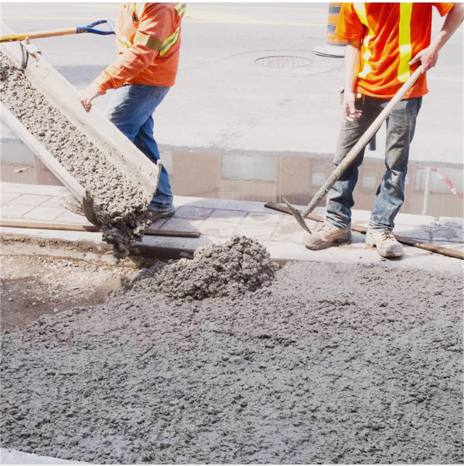 Chepstow Plant workman puring concrete